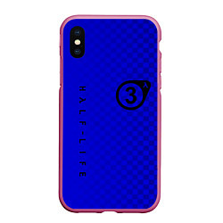 Чехол iPhone XS Max матовый Half life 3 logo games, цвет: 3D-малиновый