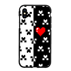 Чехол iPhone XS Max матовый Minecraft pattern love