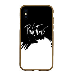 Чехол iPhone XS Max матовый Pink Floyd белые краски, цвет: 3D-коричневый