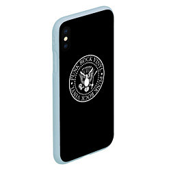 Чехол iPhone XS Max матовый Ramones logo rock, цвет: 3D-голубой — фото 2