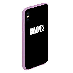 Чехол iPhone XS Max матовый Ramones white logo, цвет: 3D-сиреневый — фото 2