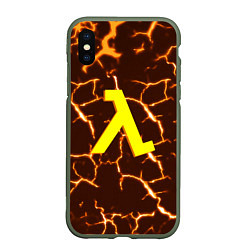 Чехол iPhone XS Max матовый Half life разломы блэк меса