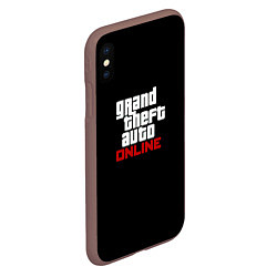 Чехол iPhone XS Max матовый GTA online logo, цвет: 3D-коричневый — фото 2