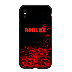 Чехол iPhone XS Max матовый Roblox красные краски, цвет: 3D-черный