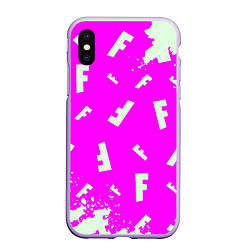 Чехол iPhone XS Max матовый Fortnite pattern pink