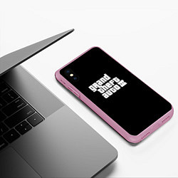 Чехол iPhone XS Max матовый GTA3 logo, цвет: 3D-розовый — фото 2