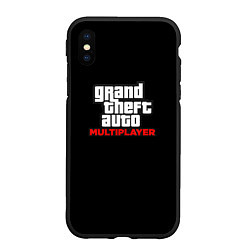 Чехол iPhone XS Max матовый GTA мультиплеер, цвет: 3D-черный