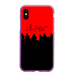 Чехол iPhone XS Max матовый Lil Peep band, цвет: 3D-фиолетовый