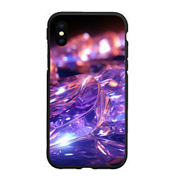 Чехол iPhone XS Max матовый Плавление абстрактных блестящих камней, цвет: 3D-черный