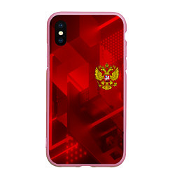 Чехол iPhone XS Max матовый Россия герб текстура