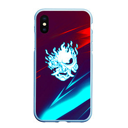 Чехол iPhone XS Max матовый Samurai geometry stripes neon