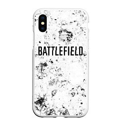 Чехол iPhone XS Max матовый Battlefield dirty white craters, цвет: 3D-белый