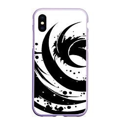 Чехол iPhone XS Max матовый Ai art black and white abstraction, цвет: 3D-светло-сиреневый