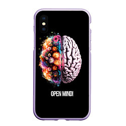 Чехол iPhone XS Max матовый Открой разум: мозг с цветами - Open mind