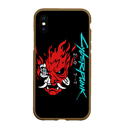 Чехол iPhone XS Max матовый Cyberpunk Samurai Dark Warrior, цвет: 3D-коричневый