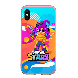 Чехол iPhone XS Max матовый Brawl Stars Шелли squad busters