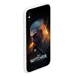 Чехол iPhone XS Max матовый The Witcher and fire, цвет: 3D-белый — фото 2