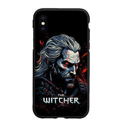 Чехол iPhone XS Max матовый The Witcher blood, цвет: 3D-черный