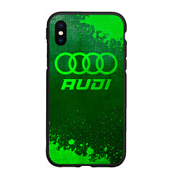 Чехол iPhone XS Max матовый Audi - green gradient, цвет: 3D-черный