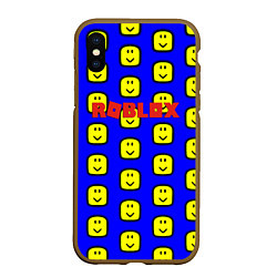 Чехол iPhone XS Max матовый Roblox pattern mobile, цвет: 3D-коричневый