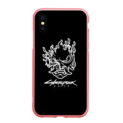 Чехол iPhone XS Max матовый Cyberpunk 2077 white, цвет: 3D-баблгам