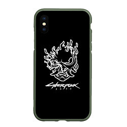 Чехол iPhone XS Max матовый Cyberpunk 2077 white