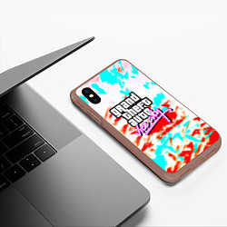 Чехол iPhone XS Max матовый GTA vice city clors, цвет: 3D-коричневый — фото 2