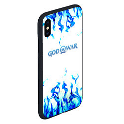 Чехол iPhone XS Max матовый God of War синий огонь, цвет: 3D-черный — фото 2