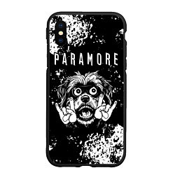 Чехол iPhone XS Max матовый Paramore рок пес, цвет: 3D-черный