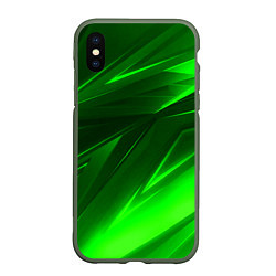 Чехол iPhone XS Max матовый Кислотные стрипсы неон, цвет: 3D-темно-зеленый