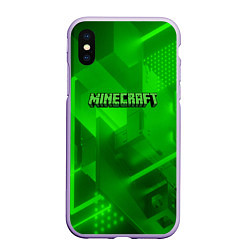 Чехол iPhone XS Max матовый Minecraft кислотная геометрия, цвет: 3D-светло-сиреневый