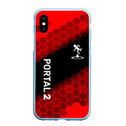 Чехол iPhone XS Max матовый Portal hexagon pattern, цвет: 3D-голубой