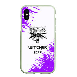 Чехол iPhone XS Max матовый The Witcher 2077 неоновые краски