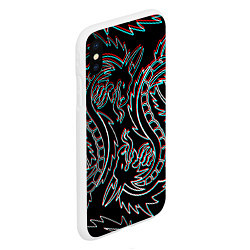 Чехол iPhone XS Max матовый Драконы глитч киберпанк, цвет: 3D-белый — фото 2