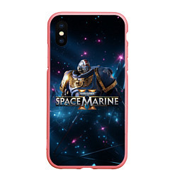 Чехол iPhone XS Max матовый Warhammer 40000 space marine 2 ультрамарин в броне