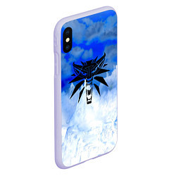 Чехол iPhone XS Max матовый The Witcher logo winter, цвет: 3D-светло-сиреневый — фото 2