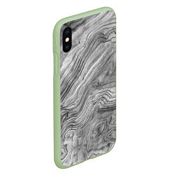 Чехол iPhone XS Max матовый Текстура дерева - абстракция, цвет: 3D-салатовый — фото 2