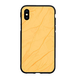 Чехол iPhone XS Max матовый Жёлтый однотонный текстура мрамор, цвет: 3D-черный