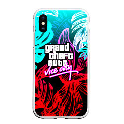 Чехол iPhone XS Max матовый GTA vice city tropic