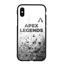 Чехол iPhone XS Max матовый Apex Legends - white gradient посередине, цвет: 3D-черный