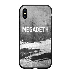 Чехол iPhone XS Max матовый Megadeth - grey gradient посередине, цвет: 3D-черный