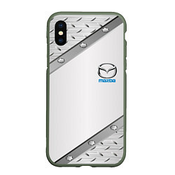 Чехол iPhone XS Max матовый Mazda текстура метал