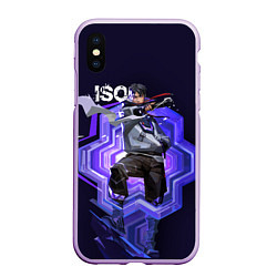 Чехол iPhone XS Max матовый Iso Valorant, цвет: 3D-сиреневый