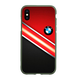 Чехол iPhone XS Max матовый BMW geometry steel, цвет: 3D-темно-зеленый