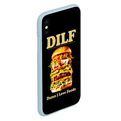 Чехол iPhone XS Max матовый DILF - damn I love foods, цвет: 3D-голубой — фото 2