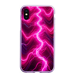 Чехол iPhone XS Max матовый Pink lightnings - ai art fantasy