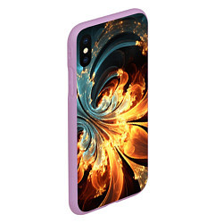 Чехол iPhone XS Max матовый Абстрактный фрактал, цвет: 3D-сиреневый — фото 2