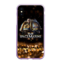 Чехол iPhone XS Max матовый Captain Titus Warhammer 40000 space marine 2, цвет: 3D-сиреневый