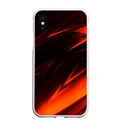 Чехол iPhone XS Max матовый Geometry orange stripes