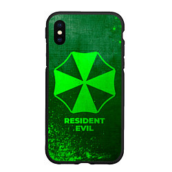 Чехол iPhone XS Max матовый Resident Evil - green gradient, цвет: 3D-черный